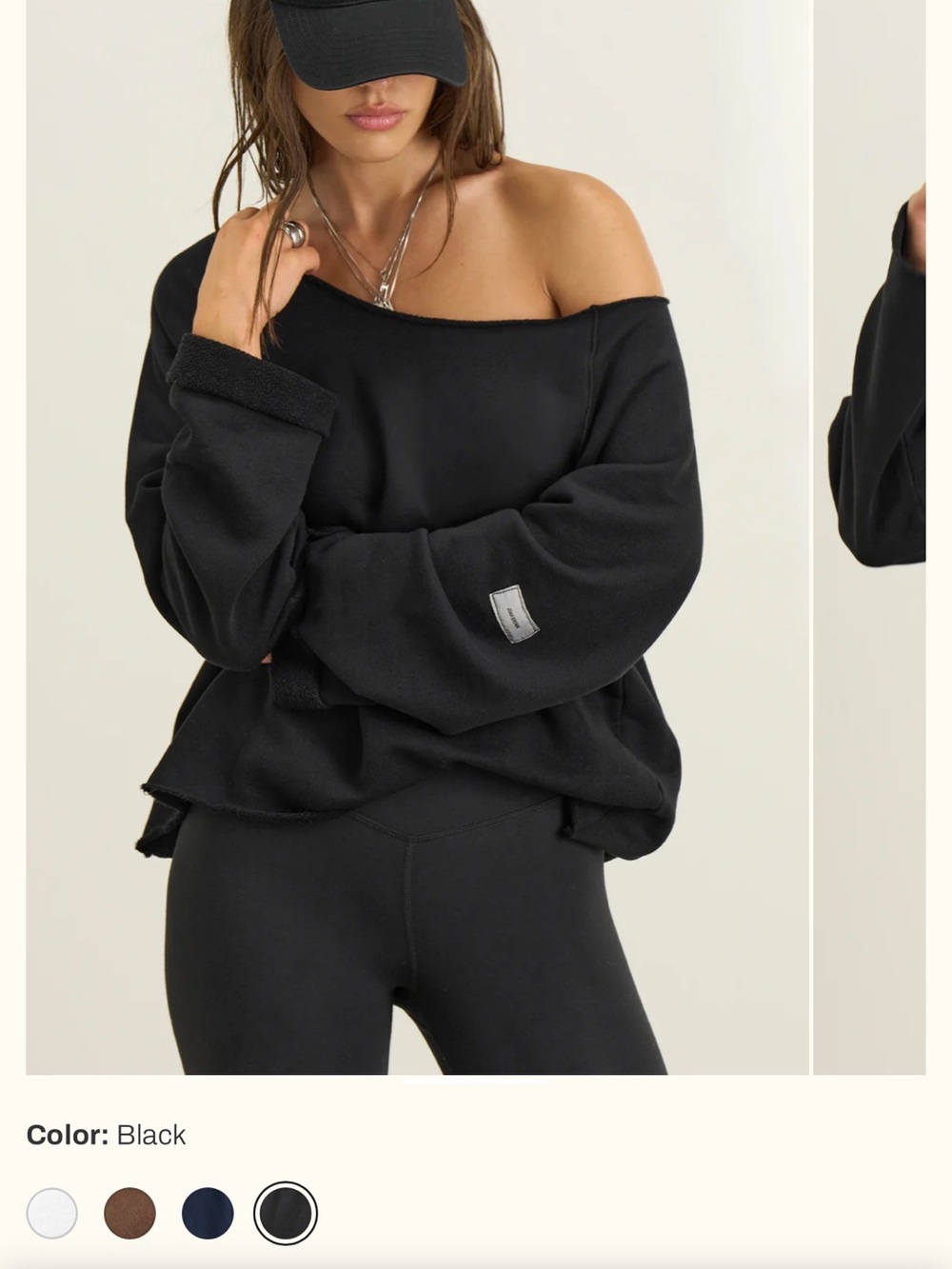 JOAH BROWN OFF THE SHOULDER SWEATSHIRT
